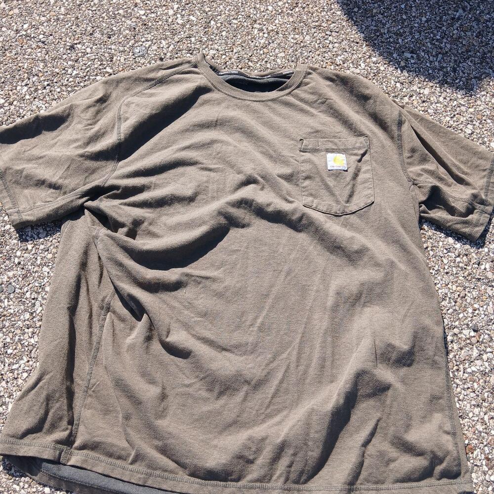 Carhartt Force Shirt Mens XL Green Relaxed Fit Pocket Short Sleeve Tee Workwear